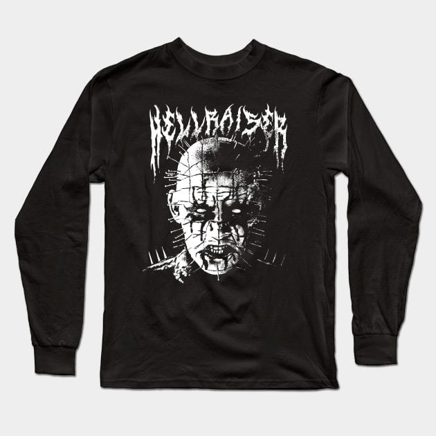 Black Metal Pinhead Long Sleeve T-Shirt by Samhain1992